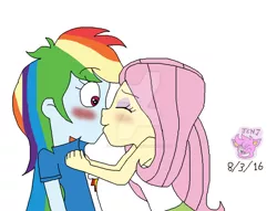 Size: 1024x781 | Tagged: safe, artist:resotii, banned from derpibooru, deleted from derpibooru, derpibooru import, fluttershy, rainbow dash, equestria girls, blushing, female, flutterdash, kissing, lesbian, shipping