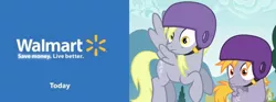 Size: 2000x743 | Tagged: safe, banned from derpibooru, deleted from derpibooru, derpibooru import, screencap, crackle pop, derpy hooves, the cart before the ponies, bubble burst, obligatory pony, walmart
