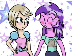 Size: 1033x807 | Tagged: safe, artist:berrypunchrules, banned from derpibooru, deleted from derpibooru, derpibooru import, amethyst star, oc, oc:vital sparkle, equestria girls, equestria girls-ified, female, lesbian, shipping