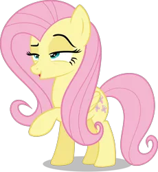 Size: 3057x3326 | Tagged: safe, artist:chebut, banned from derpibooru, deleted from derpibooru, derpibooru import, fluttershy, dungeons and discords, inkscape, open mouth, raised hoof, simple background, smug, smugshy, solo, .svg available, transparent background, vector