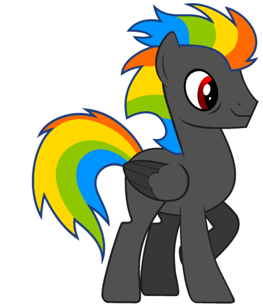 Size: 1280x1491 | Tagged: safe, artist:felux, artist:soarin2016, banned from derpibooru, deleted from derpibooru, derpibooru import, oc, oc:blaylock, unofficial characters only, pegasus, pony, image, male, multicolored hair, png, rainbow hair, red eyes, solo, stallion