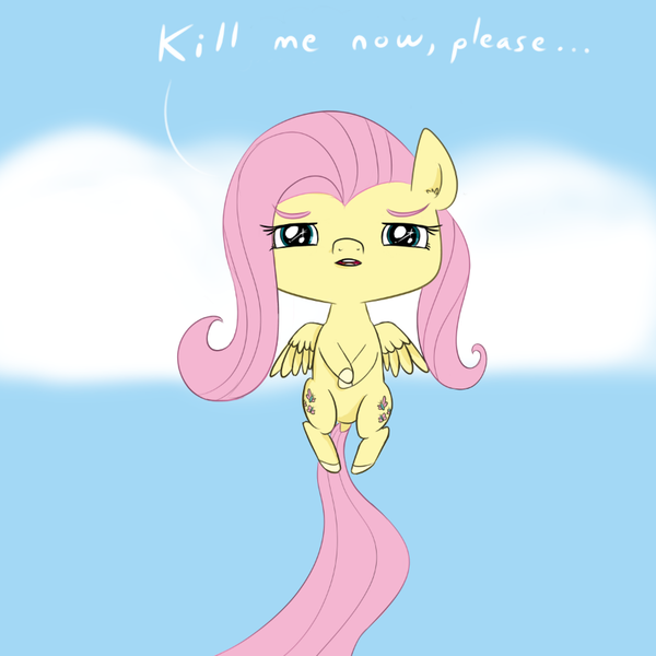 Size: 825x825 | Tagged: safe, artist:firenhooves, banned from derpibooru, deleted from derpibooru, derpibooru import, fluttershy, chibi, dialogue, dock, kill me
