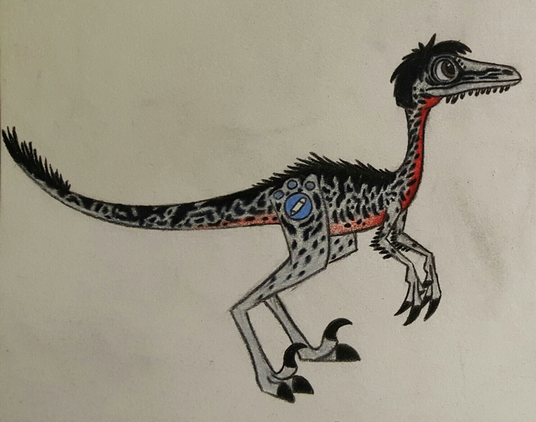 Size: 1489x1172 | Tagged: safe, artist:smcho1014, banned from derpibooru, deleted from derpibooru, derpibooru import, oc, oc:wild sketchy, unofficial characters only, alaska, colored pencil drawing, cretaceous, image, jpeg, kansas, male, mesozoic, montana, north america, solo, traditional art, troodon, united states