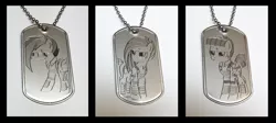 Size: 1352x606 | Tagged: safe, artist:silverslinger, banned from derpibooru, deleted from derpibooru, derpibooru import, maud pie, pinkie pie, rainbow dash, season 5, alternate timeline, craft, dog tags, irl, jewelry, necklace, photo, picture, war