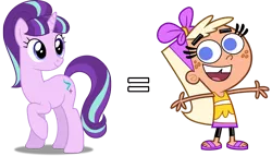 Size: 2503x1435 | Tagged: safe, banned from derpibooru, deleted from derpibooru, derpibooru import, starlight glimmer, chloe carmichael, comparison