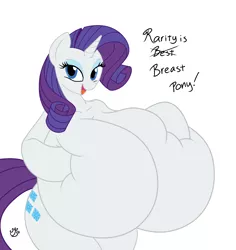 Size: 2060x2181 | Tagged: suggestive, artist:badgerben, artist:speedbumpv-drop, banned from derpibooru, deleted from derpibooru, derpibooru import, rarity, anthro, unguligrade anthro, arm hooves, bedroom eyes, big breasts, breast pony, breasts, busty rarity, featureless breasts, female, huge breasts, impossibly large breasts, pun, simple background, squish, squishy, white background