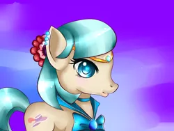 Size: 1024x768 | Tagged: safe, artist:hanaty, banned from derpibooru, deleted from derpibooru, derpibooru import, coco pommel, crossover, heart eyes, sailor mercury, sailor moon, solo, wingding eyes