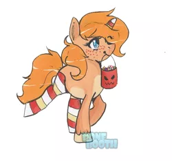 Size: 586x545 | Tagged: safe, artist:ponebooth, banned from derpibooru, deleted from derpibooru, derpibooru import, oc, unofficial characters only, pony, unicorn, clothes, mouth hold, socks, solo, striped socks
