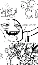 Size: 415x699 | Tagged: safe, banned from derpibooru, deleted from derpibooru, derpibooru import, starlight glimmer, human, angry, barely pony related, bronybait, comic, dialogue, meme, meta, no pony, rage comic, shitstorm, starlight glimmer is worst pony, starlight reformation drama, text, troll, trollbait