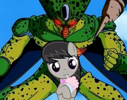 Size: 483x380 | Tagged: safe, banned from derpibooru, deleted from derpibooru, derpibooru import, octavia melody, cell (dbz), cell just wouldn't stop messing with octavia, crossover, dragon ball z, image, imperfect cell, jpeg