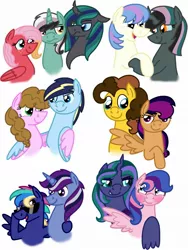 Size: 1493x1988 | Tagged: safe, artist:kindheart525, banned from derpibooru, deleted from derpibooru, derpibooru import, oc, oc:beryl, oc:chocolate cheesecake, oc:confetti surprise, oc:dusk star, oc:firefly, oc:firework, oc:galaxy guard, oc:lightning bolt, oc:minstrel custard, oc:philia agape armet, oc:poison sweets, oc:sheltering hooves, oc:thunderclap, unofficial characters only, changepony, hybrid, kindverse, blushing, female, gay, interspecies offspring, lesbian, magical gay spawn, magical lesbian spawn, male, oc x oc, offspring, ot3, parent:big macintosh, parent:bon bon, parent:cheese sandwich, parent:flash sentry, parent:fluttershy, parent:lyra heartstrings, parent:marble pie, parent:oc:indigo dreams, parent:oc:minstrel custard, parent:oc:philia agape armet, parent:oc:star shooter, parent:pinkie pie, parent:princess luna, parent:queen chrysalis, parent:rainbow dash, parent:rumble, parents:cheesepie, parents:chrysaluna, parent:scootaloo, parents:flashlight, parents:fluttermac, parent:shining armor, parent:silver script, parents:lyrabon, parent:soarin', parents:oc x oc, parents:rumbloo, parents:shining chrysalis, parents:soarindash, parent:twilight sparkle, polyamory, shipping, straight, sunglasses