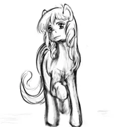 Size: 1657x1840 | Tagged: safe, artist:samnemus, banned from derpibooru, deleted from derpibooru, derpibooru import, ponified, pony, 4chan, anime, black and white, crossover, grayscale, lynn minmay, lynn minmei, macross, monochrome, robotech, solo