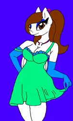 Size: 1287x2110 | Tagged: safe, artist:lyoka, banned from derpibooru, deleted from derpibooru, derpibooru import, oc, oc:music keys, unofficial characters only, anthro, pegasus, breasts, clothes, dress, ear piercing, earring, evening gloves, female, gloves, image, jewelry, long gloves, necklace, piercing, png, solo