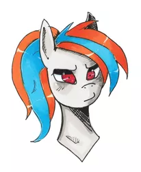 Size: 1024x1242 | Tagged: safe, artist:ponebooth, banned from derpibooru, deleted from derpibooru, derpibooru import, oc, unofficial characters only, pony, bust, female, mare, portrait, solo, traditional art