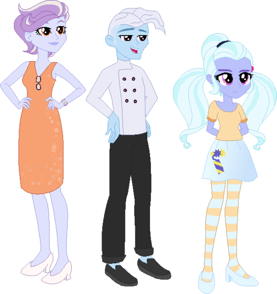 Size: 615x653 | Tagged: safe, artist:berrypunchrules, banned from derpibooru, deleted from derpibooru, derpibooru import, sugarcoat, oc, oc:bistro class, oc:creme de la creme, equestria girls, family, headcanon, parent