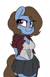 Size: 374x576 | Tagged: safe, artist:mangticore, banned from derpibooru, deleted from derpibooru, derpibooru import, oc, oc:viola, unofficial characters only, anthro, clothes, corset, solo