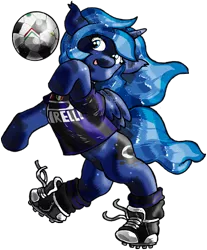 Size: 826x1000 | Tagged: safe, artist:davide76, banned from derpibooru, deleted from derpibooru, derpibooru import, princess luna, ball, fc internazionale milano, football, rearing, simple background, solo, sports, transparent background