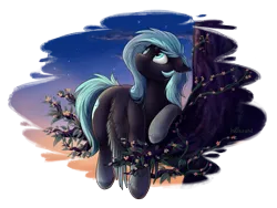Size: 947x714 | Tagged: safe, artist:php84, banned from derpibooru, deleted from derpibooru, derpibooru import, oc, oc:spectrum lights, unofficial characters only, pegasus, pony, :<, cute, dusk, ear fluff, female, floppy ears, flower, fluffy, frown, image, looking up, mare, png, prone, sad, simple background, sky, solo, spread wings, stars, transparent background, tree, twilight (astronomy), unshorn fetlocks, wing fluff, wings
