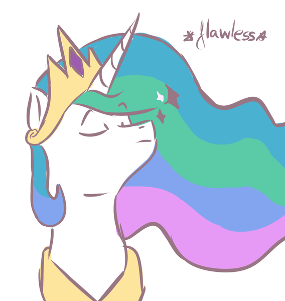 Size: 1280x1352 | Tagged: safe, artist:druggyderp, banned from derpibooru, deleted from derpibooru, derpibooru import, princess celestia, bust, eyes closed, simple background, solo, white background