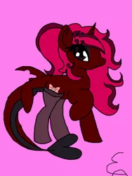 Size: 900x1200 | Tagged: safe, artist:lyoka, banned from derpibooru, deleted from derpibooru, derpibooru import, oc, oc:mythia lore, unofficial characters only, pony, unicorn, chibi, clothes, female, goth, mare, simple background, socks, solo