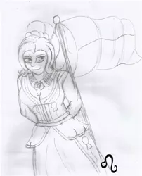 Size: 1357x1677 | Tagged: safe, artist:jbvonherb, banned from derpibooru, deleted from derpibooru, derpibooru import, pinkie pie, human, humanized, sketch, solo, traditional art