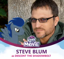 Size: 1174x1090 | Tagged: safe, artist:90sigma, banned from derpibooru, deleted from derpibooru, derpibooru import, descent, human, my little pony: the movie, exploitable meme, irl, irl human, meme, photo, shadowbolts, steve blum, voice actor, voice actor reveal meme