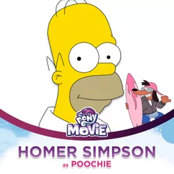 Size: 1200x1200 | Tagged: safe, banned from derpibooru, deleted from derpibooru, derpibooru import, my little pony: the movie, character reveal, homer simpson, meme, mlp movie cast icons, poochie, voice actor