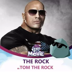 Size: 960x960 | Tagged: safe, banned from derpibooru, deleted from derpibooru, derpibooru import, tom, my little pony: the movie, dwayne johnson, voice actor joke