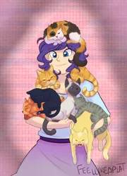 Size: 1280x1777 | Tagged: safe, artist:feellikeaplat, banned from derpibooru, deleted from derpibooru, derpibooru import, rarity, cat, human, humanized, solo