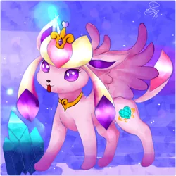 Size: 2012x2012 | Tagged: safe, artist:hanaty, banned from derpibooru, deleted from derpibooru, derpibooru import, princess cadance, glaceon, crossover, pokémon, solo, species swap