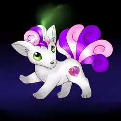 Size: 2000x2000 | Tagged: safe, artist:hanaty, banned from derpibooru, deleted from derpibooru, derpibooru import, sweetie belle, vulpix, crossover, pokémon, solo, species swap