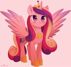 Size: 1959x1857 | Tagged: safe, artist:verawitch, banned from derpibooru, deleted from derpibooru, derpibooru import, princess cadance, alicorn, pony, blushing, c:, cute, cutedance, looking at you, simple background, smiling, solo, spread wings, white background, wings