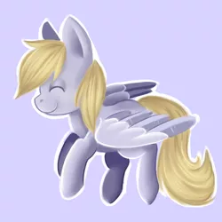 Size: 1024x1024 | Tagged: safe, artist:wolfgirl7041, banned from derpibooru, deleted from derpibooru, derpibooru import, derpy hooves, pegasus, pony, eyes closed, purple background, simple background, smiling, solo