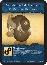 Size: 2006x2792 | Tagged: safe, artist:ravetuba, banned from derpibooru, deleted from derpibooru, derpibooru import, oc, unofficial characters only, pony, unicorn, buck legacy, bow, buck pony card game, card, card game, female, hair bow, jewelry, rear view