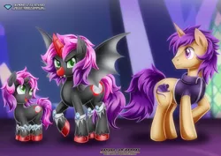 Size: 4961x3510 | Tagged: safe, artist:bbmbbf, banned from derpibooru, deleted from derpibooru, derpibooru import, oc, oc:darkaito, oc:midnight moon, unofficial characters only, alicorn, bat pony, bat pony alicorn, pony, unicorn, vampire, vampony, equestria untamed, absurd resolution, alicorn oc, bat wings, broken horn, horn, midnaito, palcomix, wings