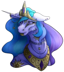 Size: 3092x3489 | Tagged: safe, artist:thenerdycockatiel, banned from derpibooru, deleted from derpibooru, derpibooru import, princess celestia, alicorn, choker, ear piercing, female, floppy ears, frown, horn, horn jewelry, horn ring, jewelry, lip ring, makeup, necklace, nose piercing, nose ring, piercing, ring, simple background, solo, transparent background