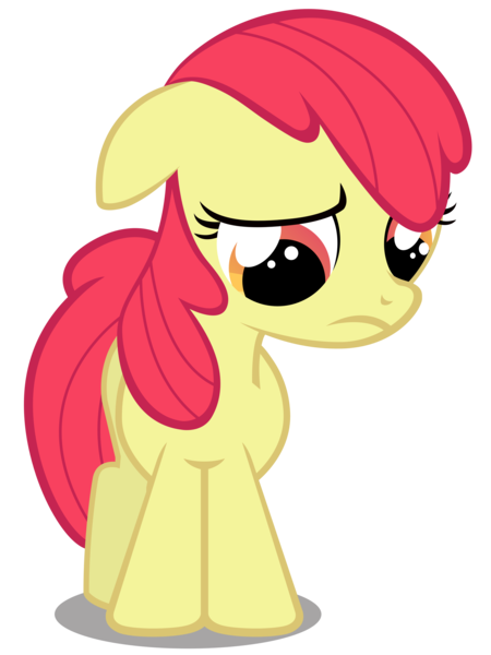 Size: 4800x6400 | Tagged: safe, artist:caliazian, banned from derpibooru, deleted from derpibooru, derpibooru import, apple bloom, missing accessory, sad, svg, .svg available, vector