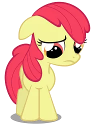 Size: 4800x6400 | Tagged: safe, artist:caliazian, banned from derpibooru, deleted from derpibooru, derpibooru import, apple bloom, missing accessory, sad, svg, .svg available, vector