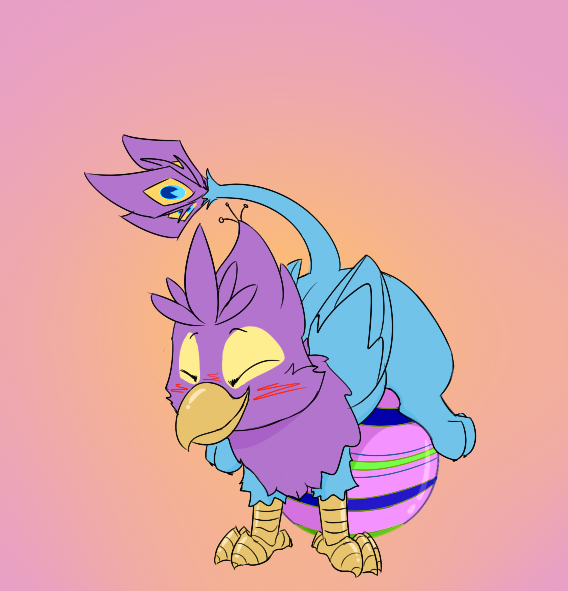 Size: 568x591 | Tagged: safe, artist:input-command, banned from derpibooru, deleted from derpibooru, derpibooru import, oc, oc:gyro feather, oc:gyro tech, unofficial characters only, gryphon, brooding, easter, easter egg, griffonized, hatching, holiday, solo, species swap