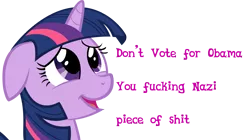 Size: 9983x5573 | Tagged: safe, artist:dentist73548, banned from derpibooru, deleted from derpibooru, derpibooru import, twilight sparkle, angry, butthurt, derp, politics, retarded, text, troll, vulgar