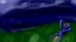 Size: 2048x1152 | Tagged: safe, artist:jinyaranda, banned from derpibooru, deleted from derpibooru, derpibooru import, oc, oc:cloud quake, unofficial characters only, lying down, night, scenery, solo, stargazing