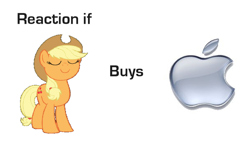 Size: 998x611 | Tagged: safe, banned from derpibooru, deleted from derpibooru, derpibooru import, applejack, exploitable meme, meme, reaction if x buys hasbro