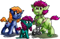 Size: 1000x643 | Tagged: source needed, safe, artist:davide76, banned from derpibooru, deleted from derpibooru, derpibooru import, oc, unofficial characters only, amputee, family, missing limb, prosthetics, stump, wheelchair