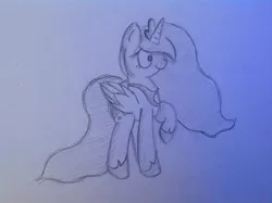 Size: 888x664 | Tagged: safe, artist:element, banned from derpibooru, deleted from derpibooru, derpibooru import, princess luna, drawing, sketch, solo, traditional art