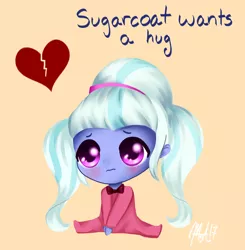 Size: 832x850 | Tagged: safe, artist:mina, banned from derpibooru, deleted from derpibooru, derpibooru import, sugarcoat, equestria girls, baby, clothes, crying, cute, pajamas, pink, sad, solo, sugarcute, younger