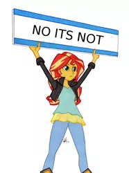 Size: 950x1278 | Tagged: safe, banned from derpibooru, deleted from derpibooru, derpibooru import, sunset shimmer, exploitable meme, meme, sign, sunset's board