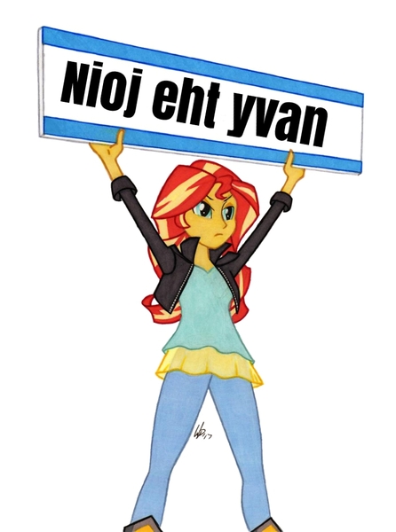 Size: 761x1024 | Tagged: safe, banned from derpibooru, deleted from derpibooru, derpibooru import, sunset shimmer, exploitable meme, meme, sign, subliminal message, sunset's board, the simpsons