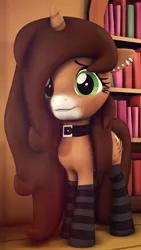 Size: 2250x4000 | Tagged: safe, artist:prettyboyace, banned from derpibooru, deleted from derpibooru, derpibooru import, oc, oc:savannah reed, unofficial characters only, alicorn, pony, 3d, alicorn oc, bust, clothes, collar, cute, ear piercing, earring, female, folded wings, horn, jewelry, piercing, portrait, socks, solo, source filmmaker, striped socks, wings