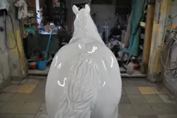 Size: 1305x865 | Tagged: safe, banned from derpibooru, deleted from derpibooru, derpibooru import, horse, craft, garage, irl, photo, rear view, sculpture, traditional art, vice, workshop