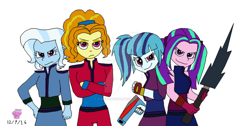 Size: 1024x525 | Tagged: safe, artist:resotii, banned from derpibooru, deleted from derpibooru, derpibooru import, adagio dazzle, aria blaze, sonata dusk, trixie, arisona, female, lesbian, shipping, triagio